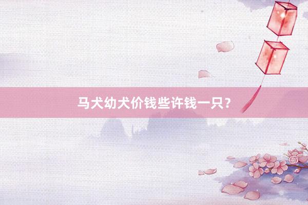 马犬幼犬价钱些许钱一只？